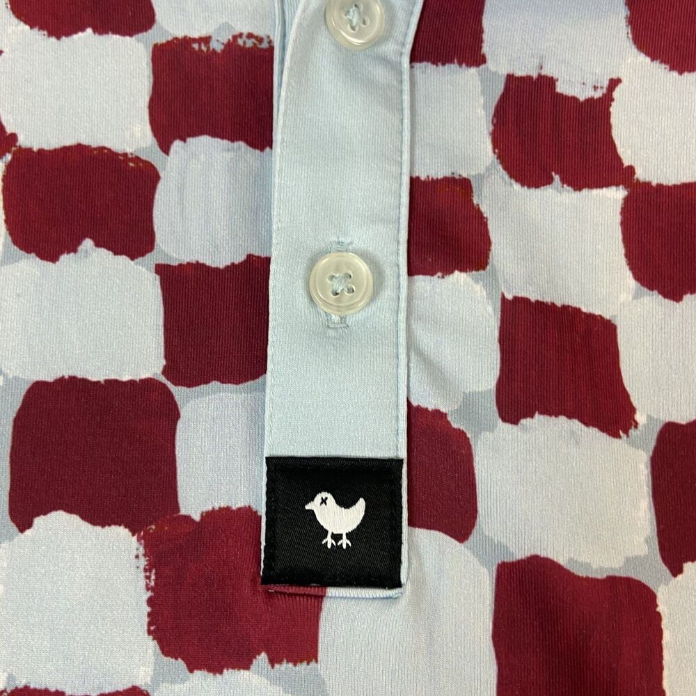 Bad Birdie‎ Golf Polo Shirt Men's 2XL Not Chess Checkered Short Sleeve Stretch - Picture 2 of 7